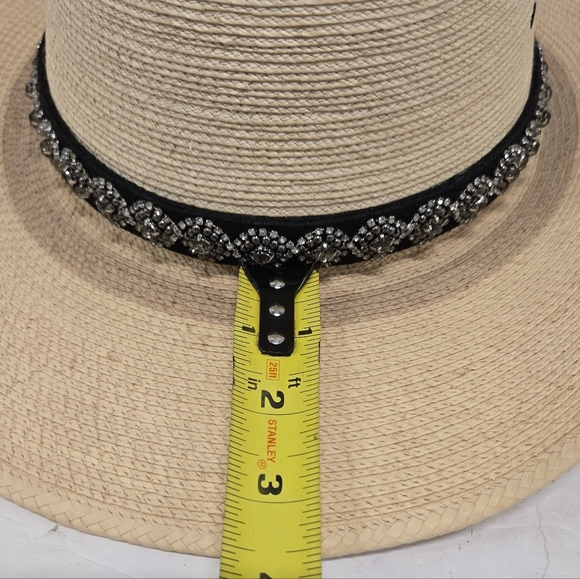 Sun Body Hat Houston Texas Handcrafted Palm Straw Havana Hat 7 1/8‎ ( 57 )